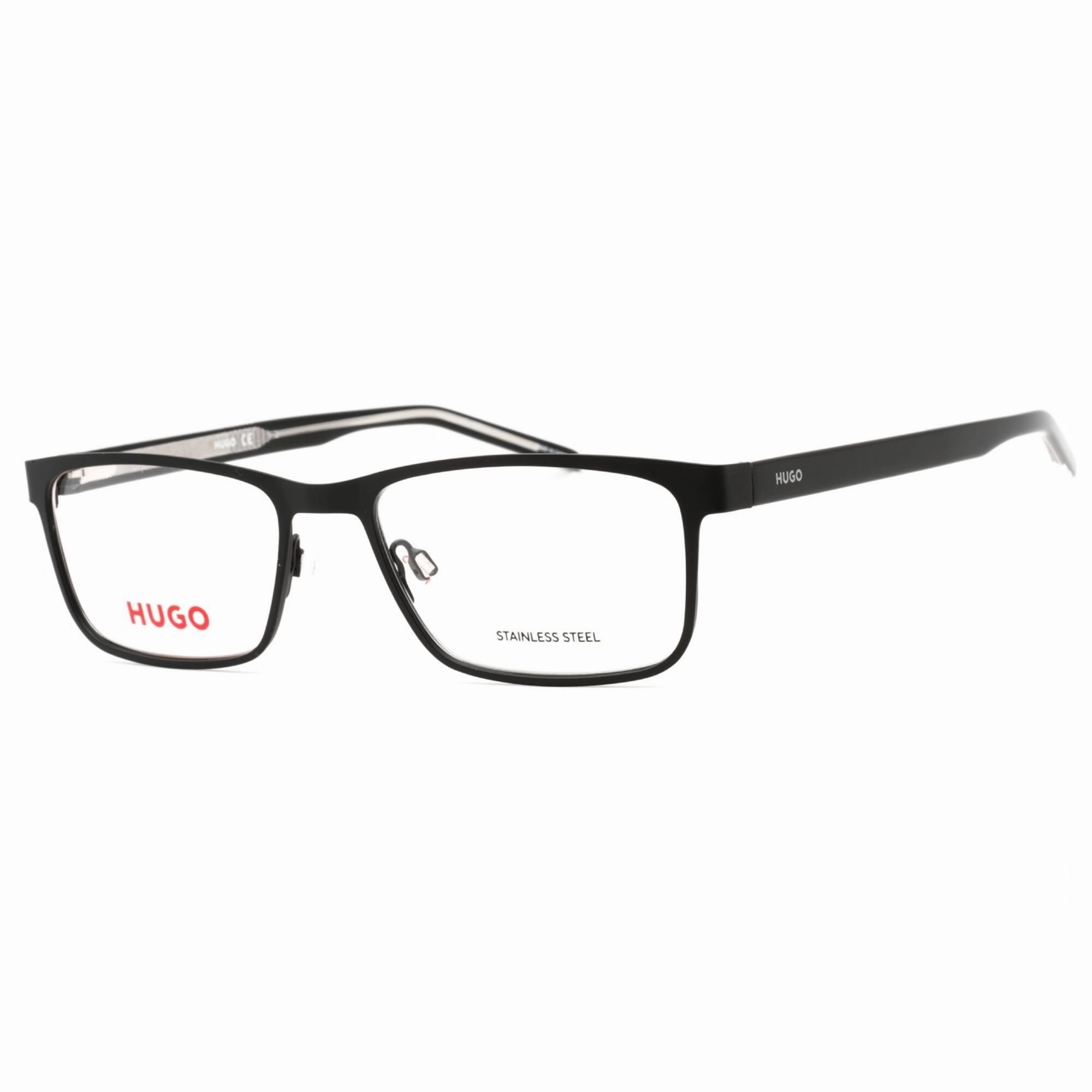 Hugo Men's Eyeglasses - Clear Lens Black Crystal Rectangular Frame | HG 1005 0N7I 00