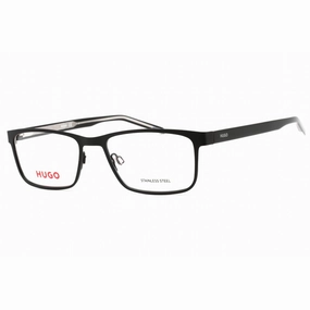 Hugo Men's Eyeglasses - Clear Lens Black Crystal Rectangular Frame | HG 1005 0N7I 00