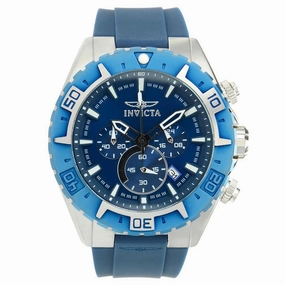 Invicta 22522 Men's Aviator Chronograph Blue Dial Blue Silicon Strap Watch
