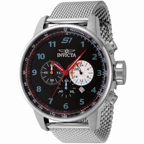 Invicta Men's Chrono Watch - S1 Rally Black Dial Silver Tone Mesh Bracelet | 44947