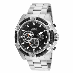 Invicta Men's Chronograph Watch - Bolt Black Dial Stainless Steel Bracelet | 25512
