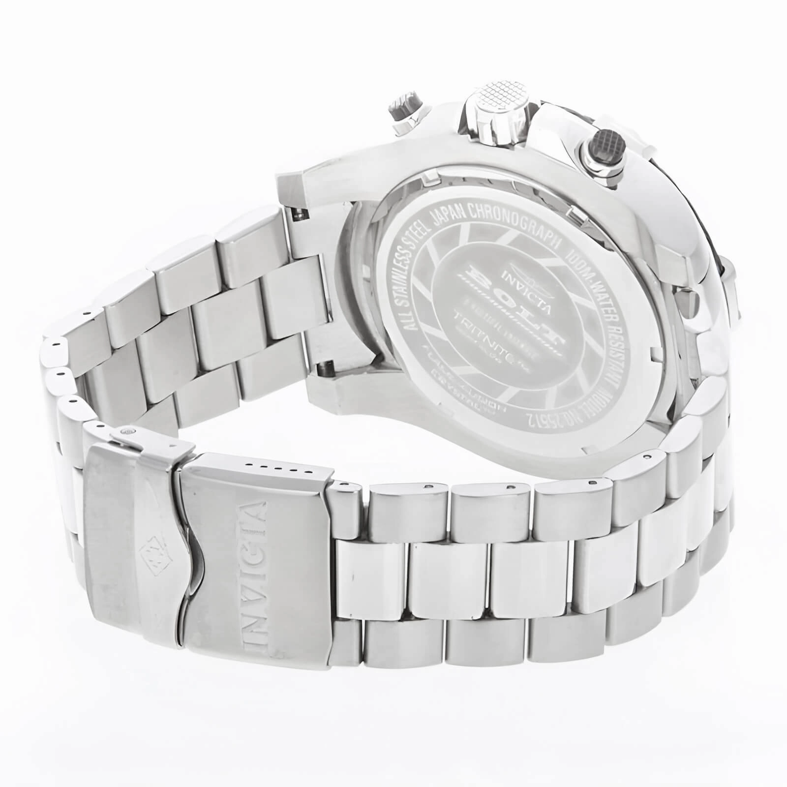 Invicta Men's Chronograph Watch - Bolt Black Dial Stainless Steel Bracelet | 25512