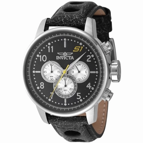 Invicta Men's Chronograph Watch - S1 Rally Silver Tone and Black Dial Strap | 45909
