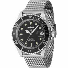 Invicta Men's Dive Watch - Pro Diver Automatic Black Dial Silver Tone Bracelet | 47720