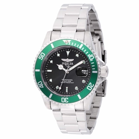 Invicta Men's Dive Watch - Pro Diver Quartz Black Dial Green Rotating Bezel | 47353
