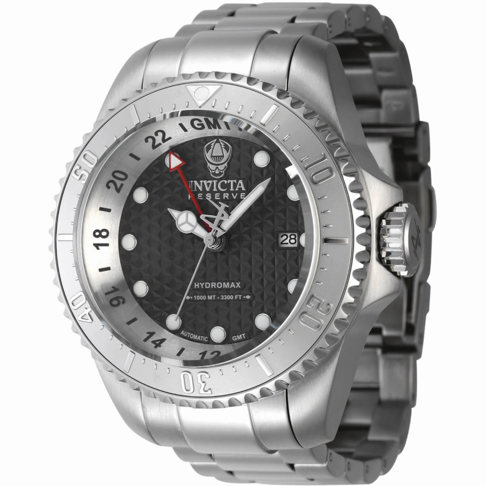 Invicta Men's GMT Watch - Reserve Hydromax Automatic Black Dial Bracelet | 45915