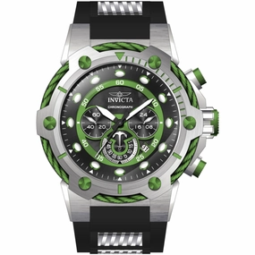 Invicta Men's Watch - Bolt Quartz Chronograph Black and Green Dial Strap | 46365