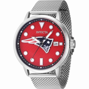 Invicta Men's Watch - NFL New England Patriots Red Dial Steel Mesh Bracelet | 47975
