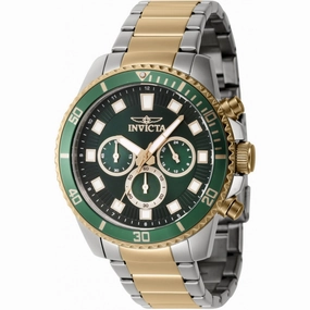 Invicta Men's Watch - Pro Diver Quartz Chronograph Green Dial Bracelet | 46060