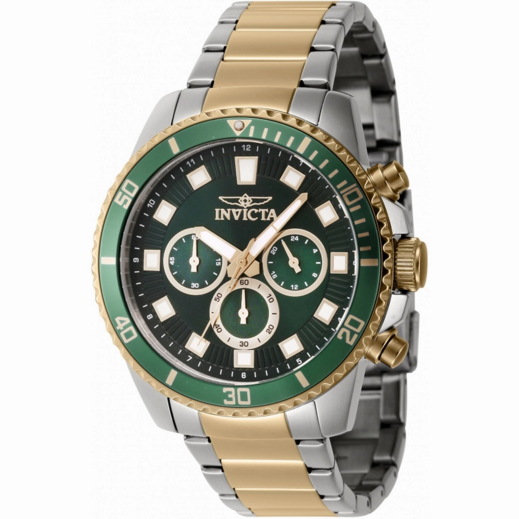 Invicta Men's Watch - Pro Diver Quartz Chronograph Green Dial Bracelet | 46060