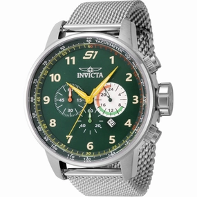 Invicta Men's Watch - S1 Rally Chrono Antique Silver and Green Dial Bracelet | 44948