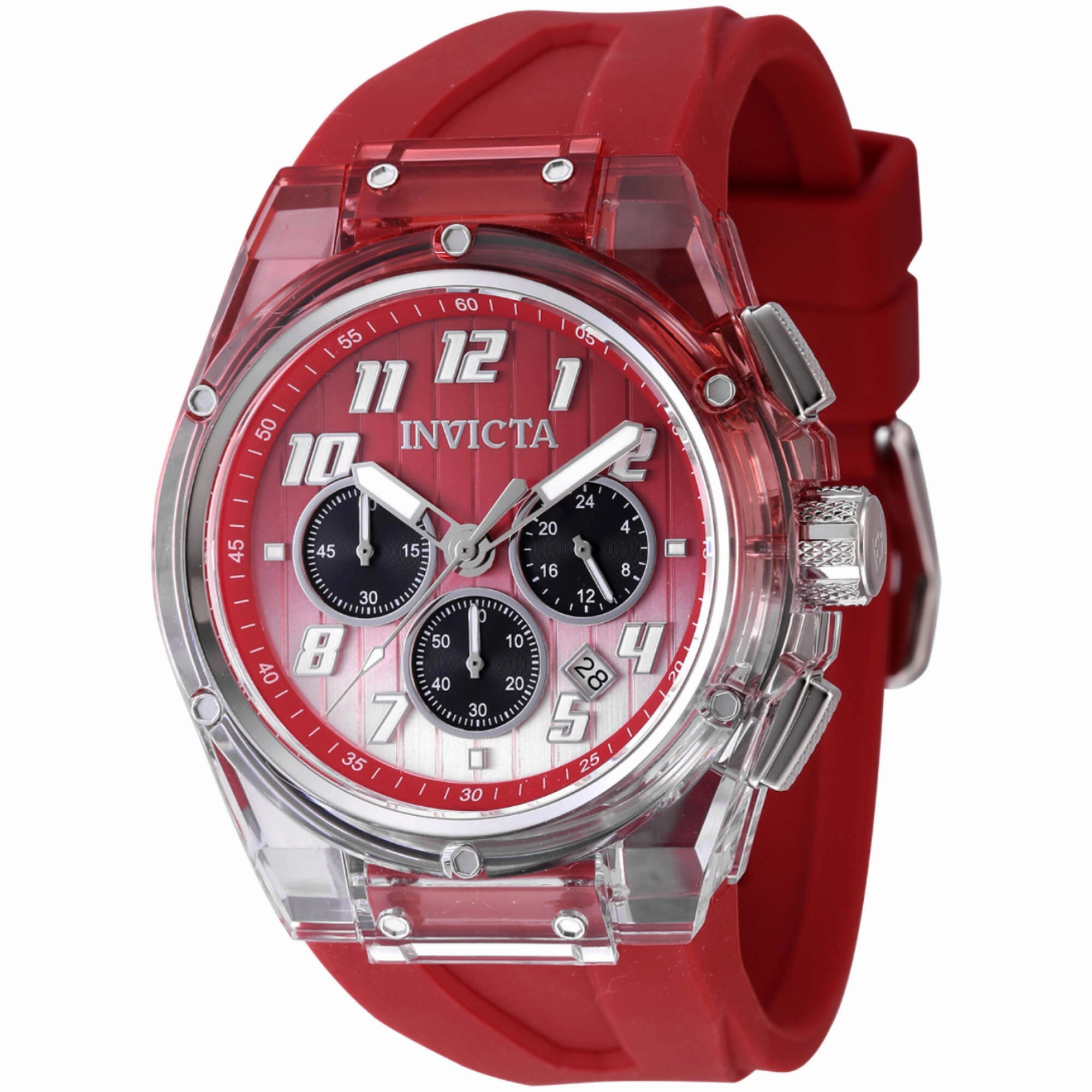 Invicta Men's Watch - S1 Rally Chronograph Black, Red, Metallic White Dial | 47349