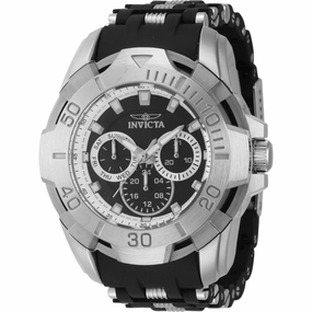 Invicta Men's Watch - Sea Spider Quartz Chronograph Black and Silver Strap | 44120
