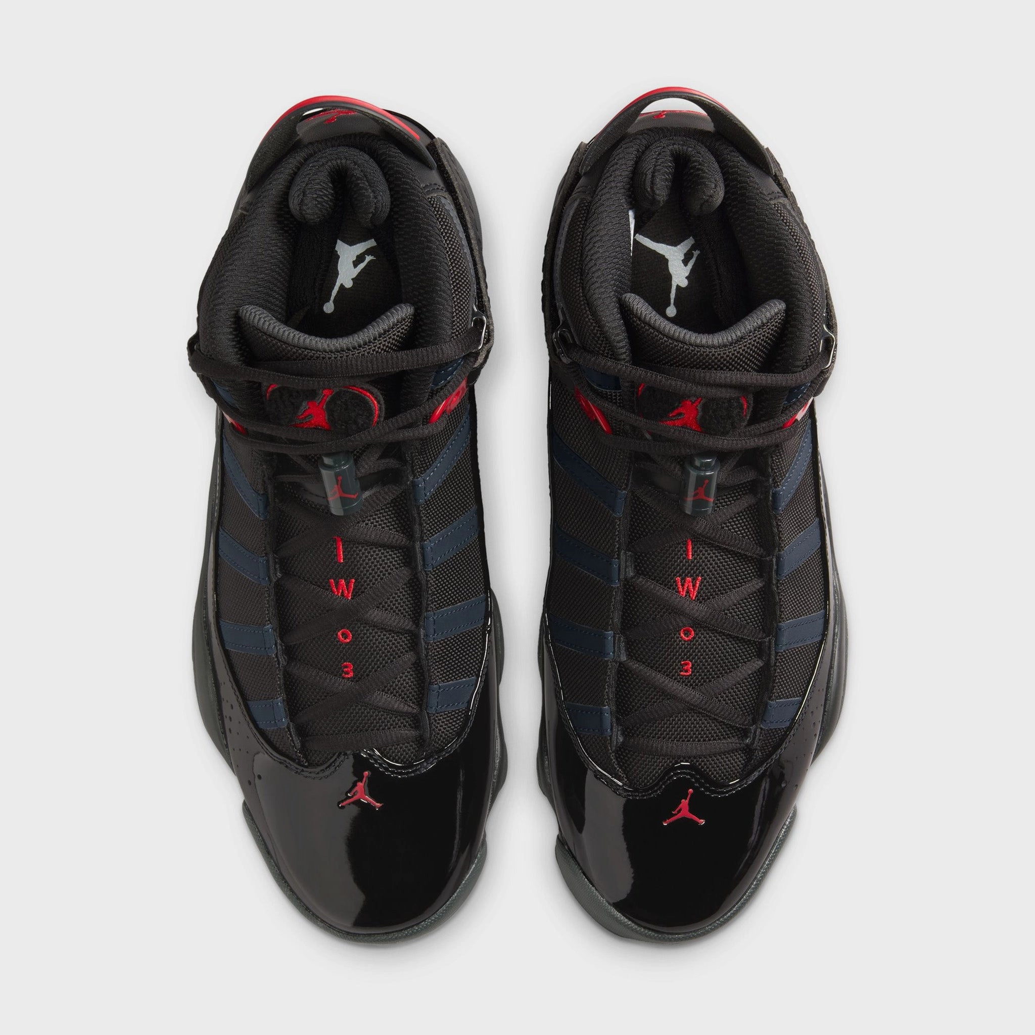 Jordan 6 Rings Black / Fire Red - Anthracite