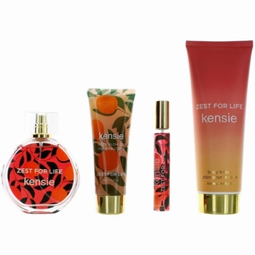 Kensie Women's Gift Set - Zest For Life Body Lotion, Glow Oil, EDP Spray, 4 Piece