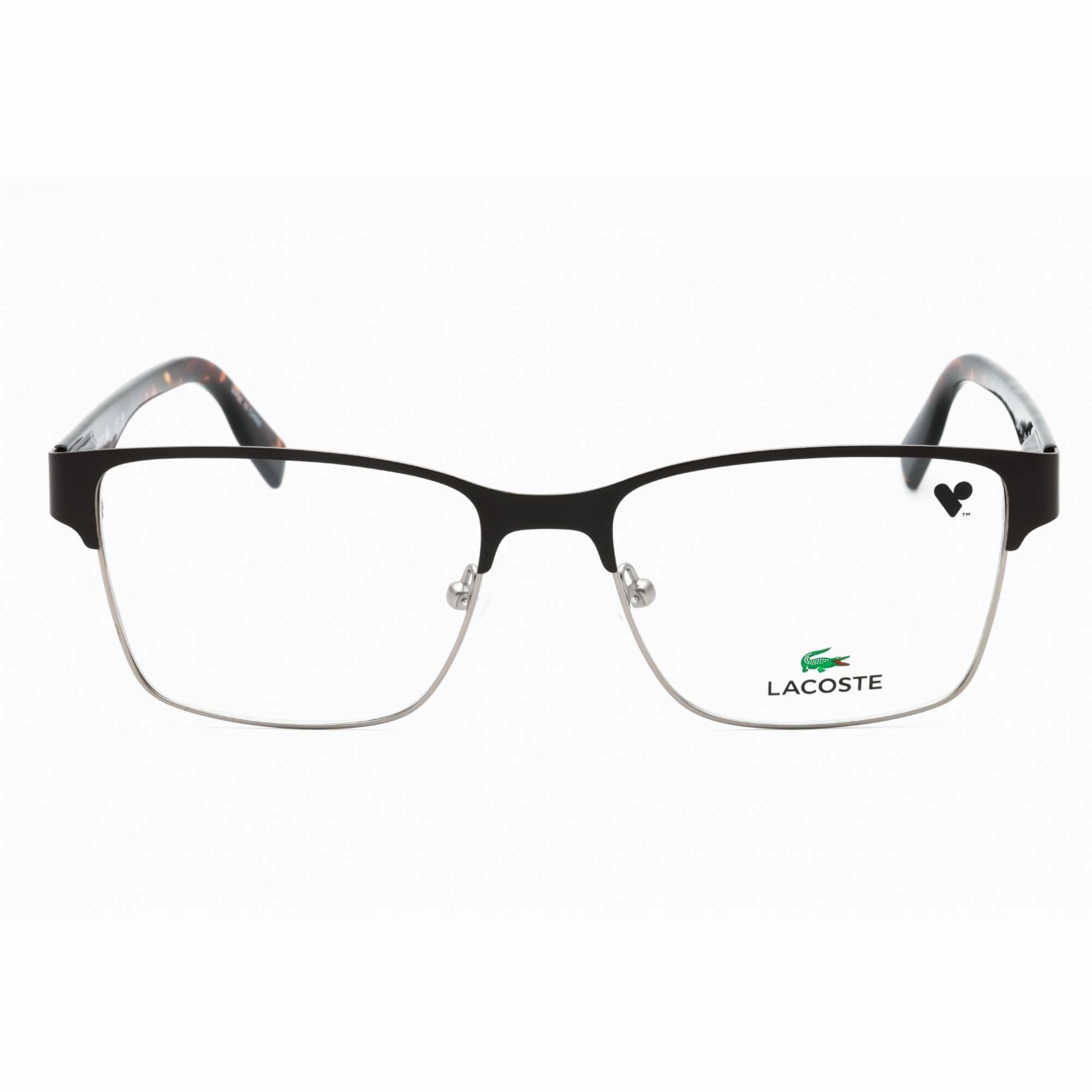 Lacoste Men's Eyeglasses - Matte Brown Metal Square Full Rim 53 mm Frame | L2286 201