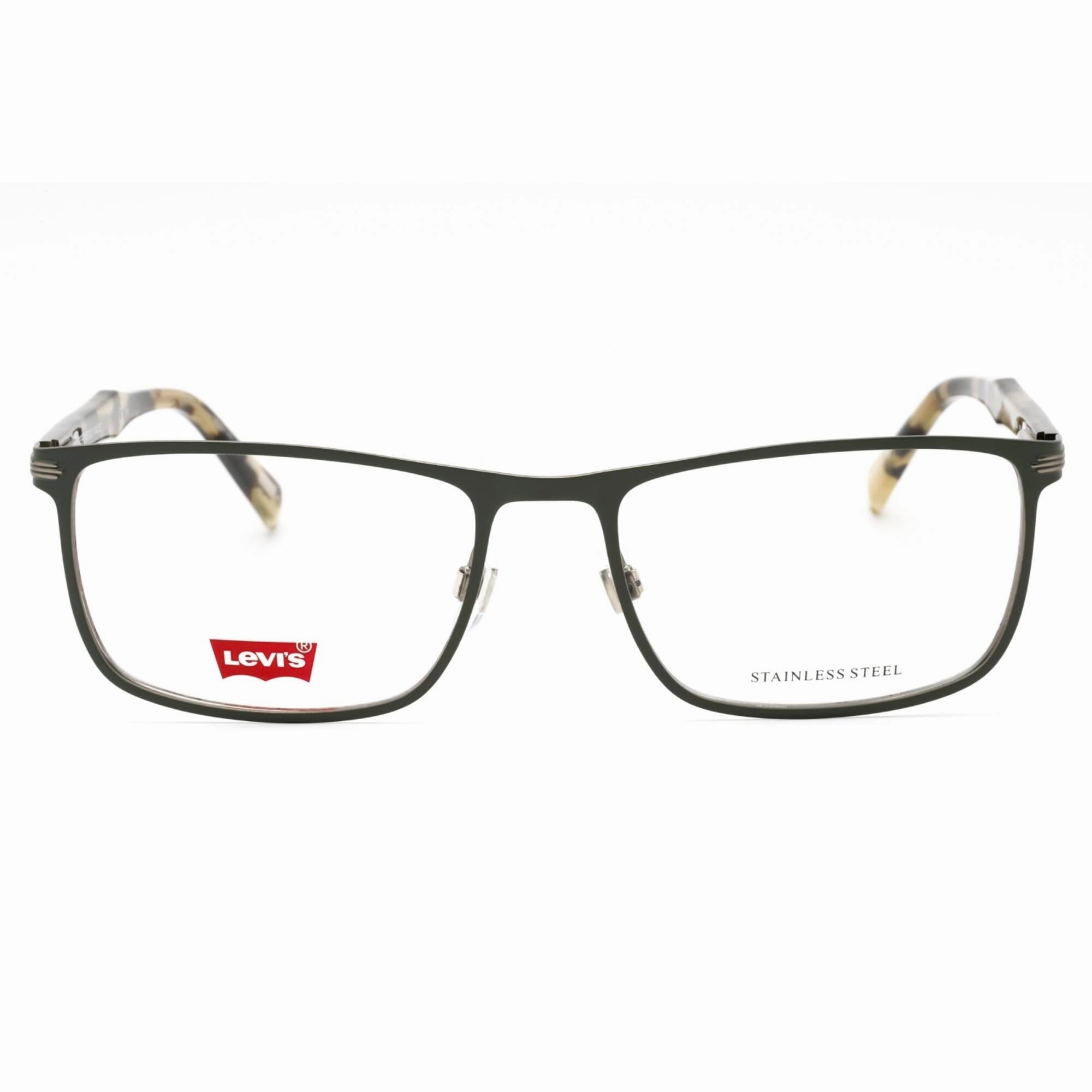 Levi's Men's Eyeglasses - Green Metal Rectangular Full Rim Frame | LV 5033 01ED 00