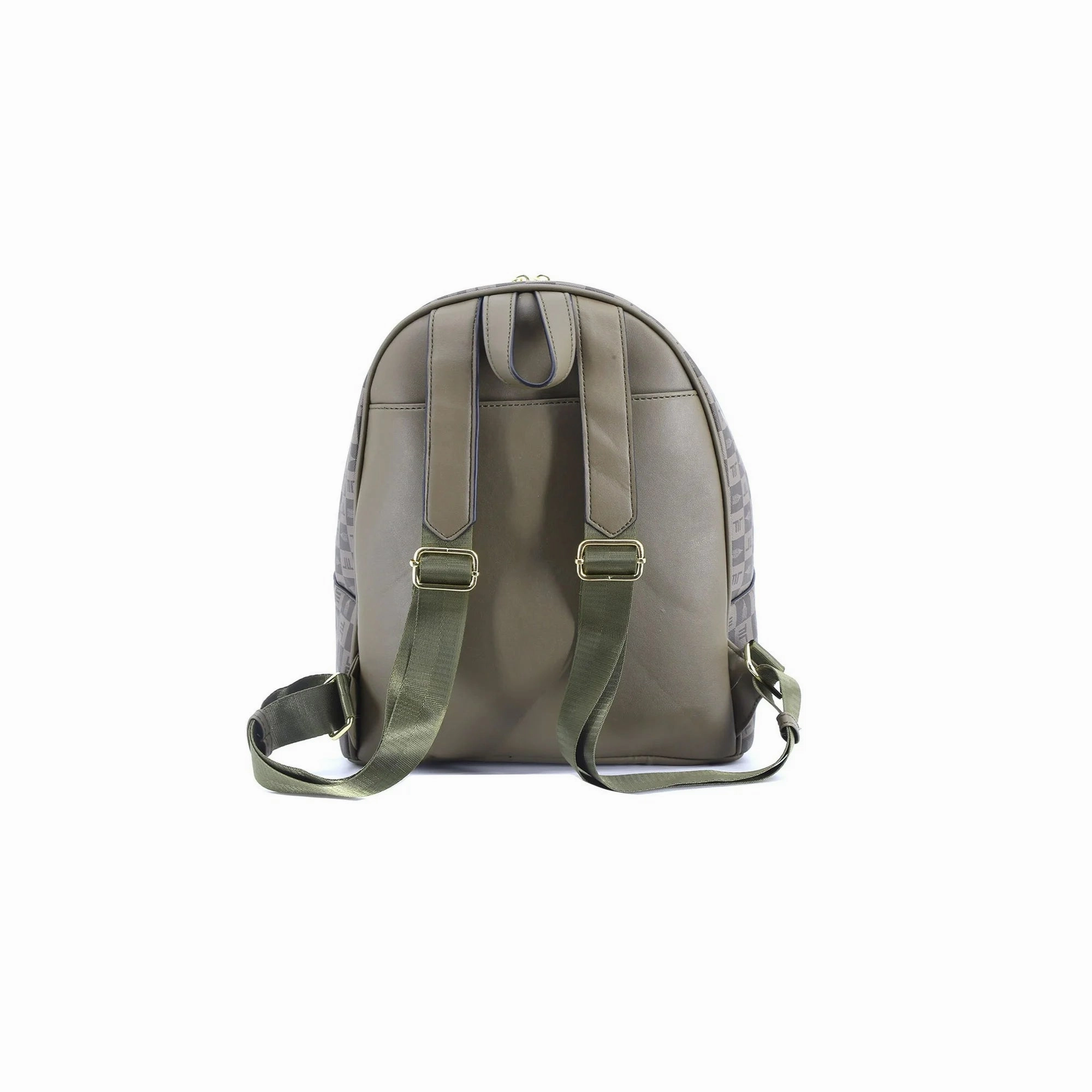 London Fog Women's Raven Tower Signature Print Backpack, Olive