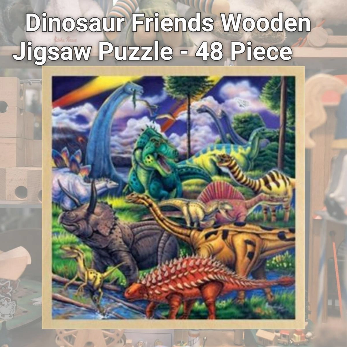 Masterpieces  Dinosaur Friends Wooden Jigsaw Puzzle - 48 Piece