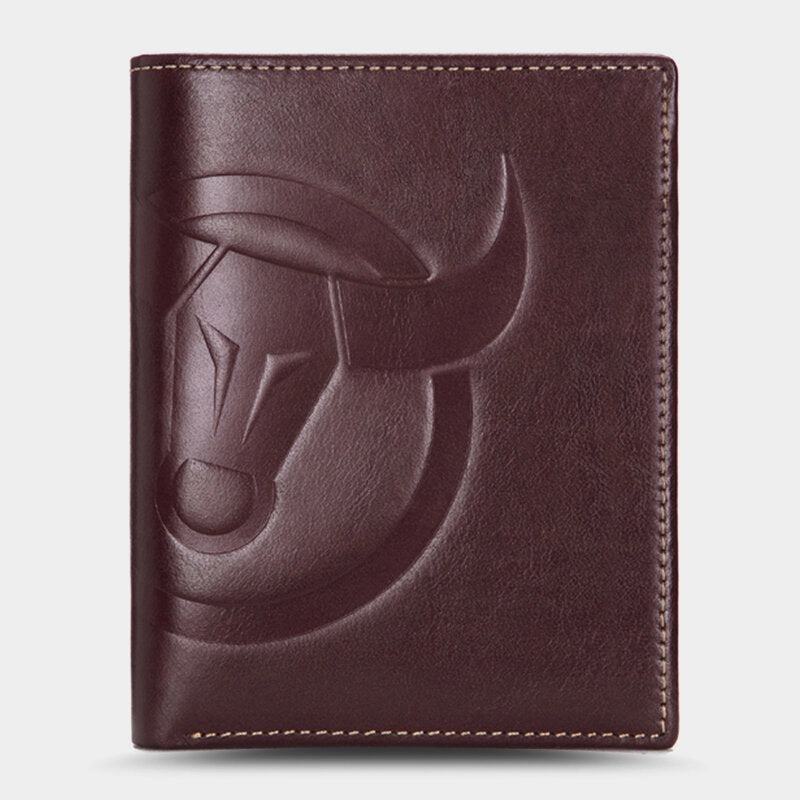 Men Horizontal Vertical Wallets Bifold RFID Anti-theft Brush Multi-card Slot Card Holder Money Clip Cowhide Wallets