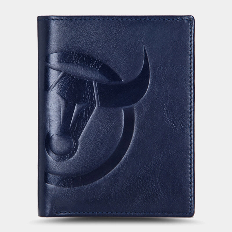 Men Horizontal Vertical Wallets Bifold RFID Anti-theft Brush Multi-card Slot Card Holder Money Clip Cowhide Wallets