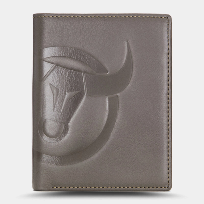Men Horizontal Vertical Wallets Bifold RFID Anti-theft Brush Multi-card Slot Card Holder Money Clip Cowhide Wallets