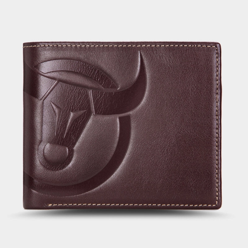 Men Horizontal Vertical Wallets Bifold RFID Anti-theft Brush Multi-card Slot Card Holder Money Clip Cowhide Wallets