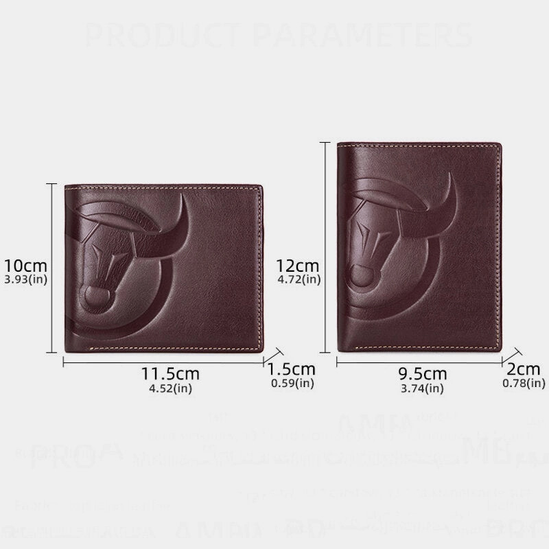 Men Horizontal Vertical Wallets Bifold RFID Anti-theft Brush Multi-card Slot Card Holder Money Clip Cowhide Wallets
