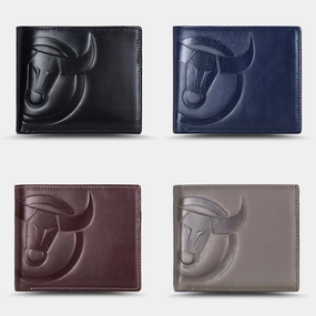 Men Horizontal Vertical Wallets Bifold RFID Anti-theft Brush Multi-card Slot Card Holder Money Clip Cowhide Wallets