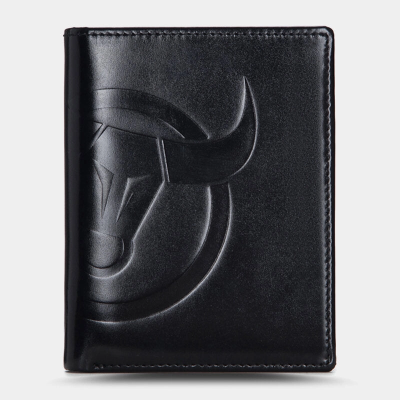 Men Horizontal Vertical Wallets Bifold RFID Anti-theft Brush Multi-card Slot Card Holder Money Clip Cowhide Wallets