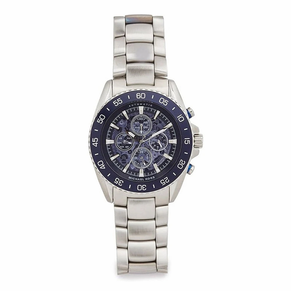 Michael Kors JetMaster Blue Skeleton Dial Stainless Steel Men's Watch MK9024