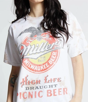 Miller Picnic Beer Tie Dye Tee In White