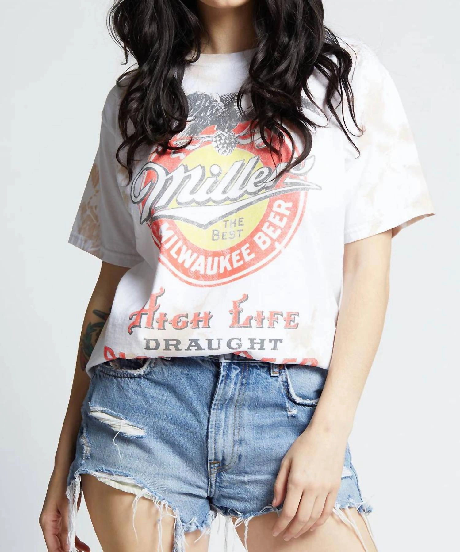 Miller Picnic Beer Tie Dye Tee In White