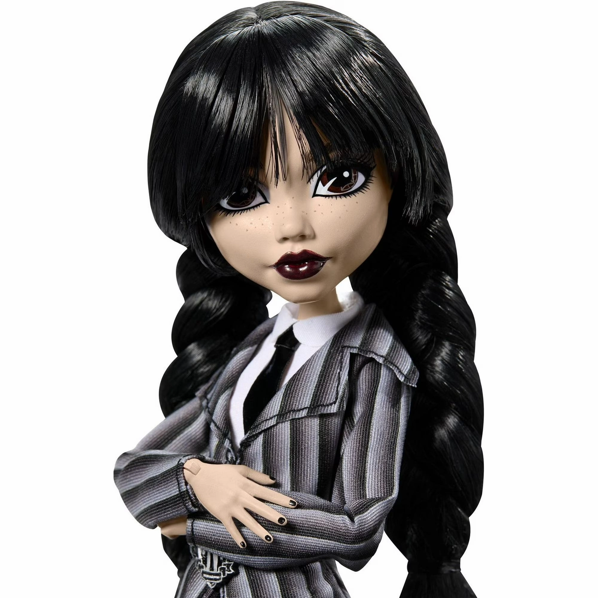 Monster High Wednesday Collectible Doll, Wednesday Addams in Nevermore Academy Uniform With Thing