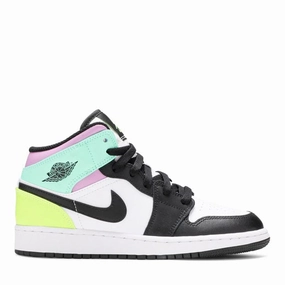 NIKE AIR JORDAN 1 MID GS PASTEL BLACK TOE -