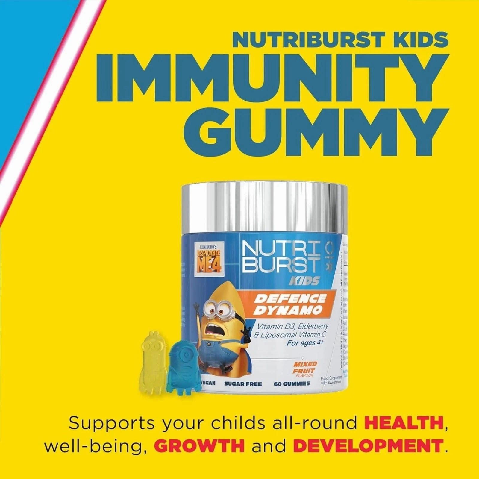 Nutriburst Minions Defence Dynamo Vitamins 4  years 60 pcs