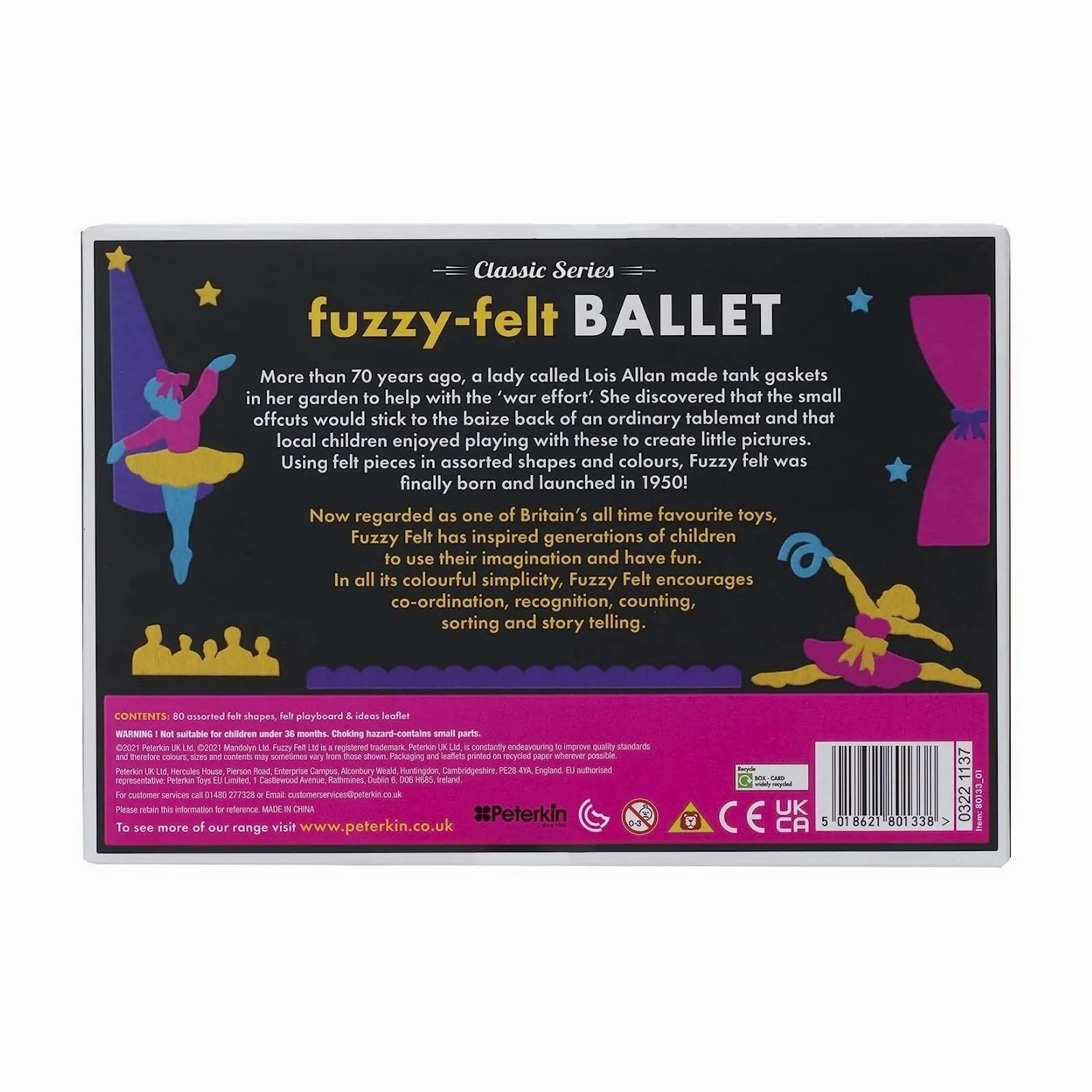Peterkin Fuzzy Felt Retro - Ballet