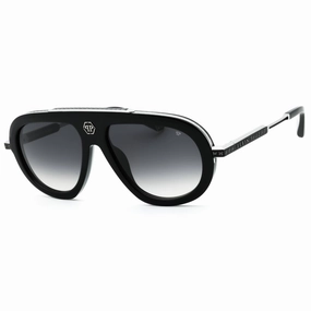 Philipp Plein Men's Sunglasses - Shiny Black/Silver Full Rim Frame | SPP151V 700Y