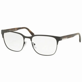 Prada Men's Eyeglasses - Matt Brown Metal Square Frame | PRADA 0PR 57UV ROU1O156