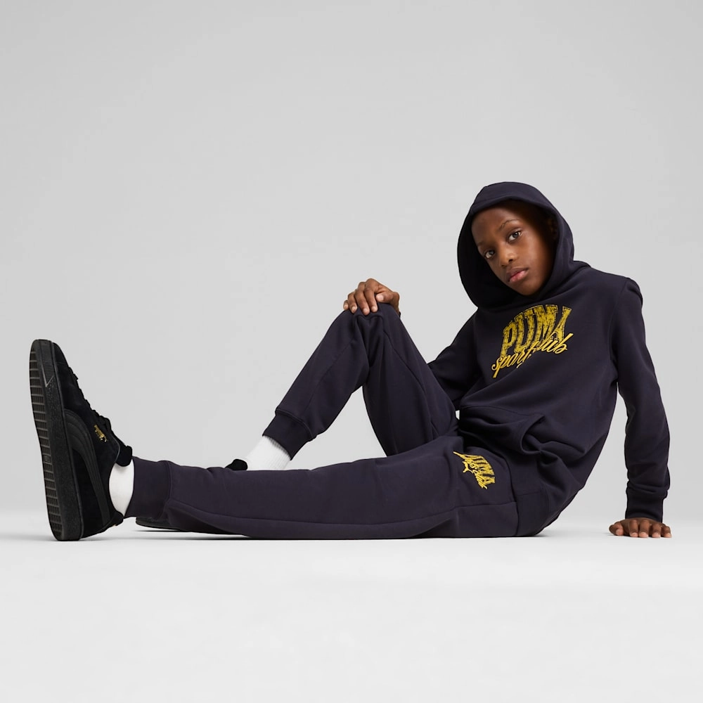 PUMA KID'S CLASS FRENCH TERRY NAVY HOODIE