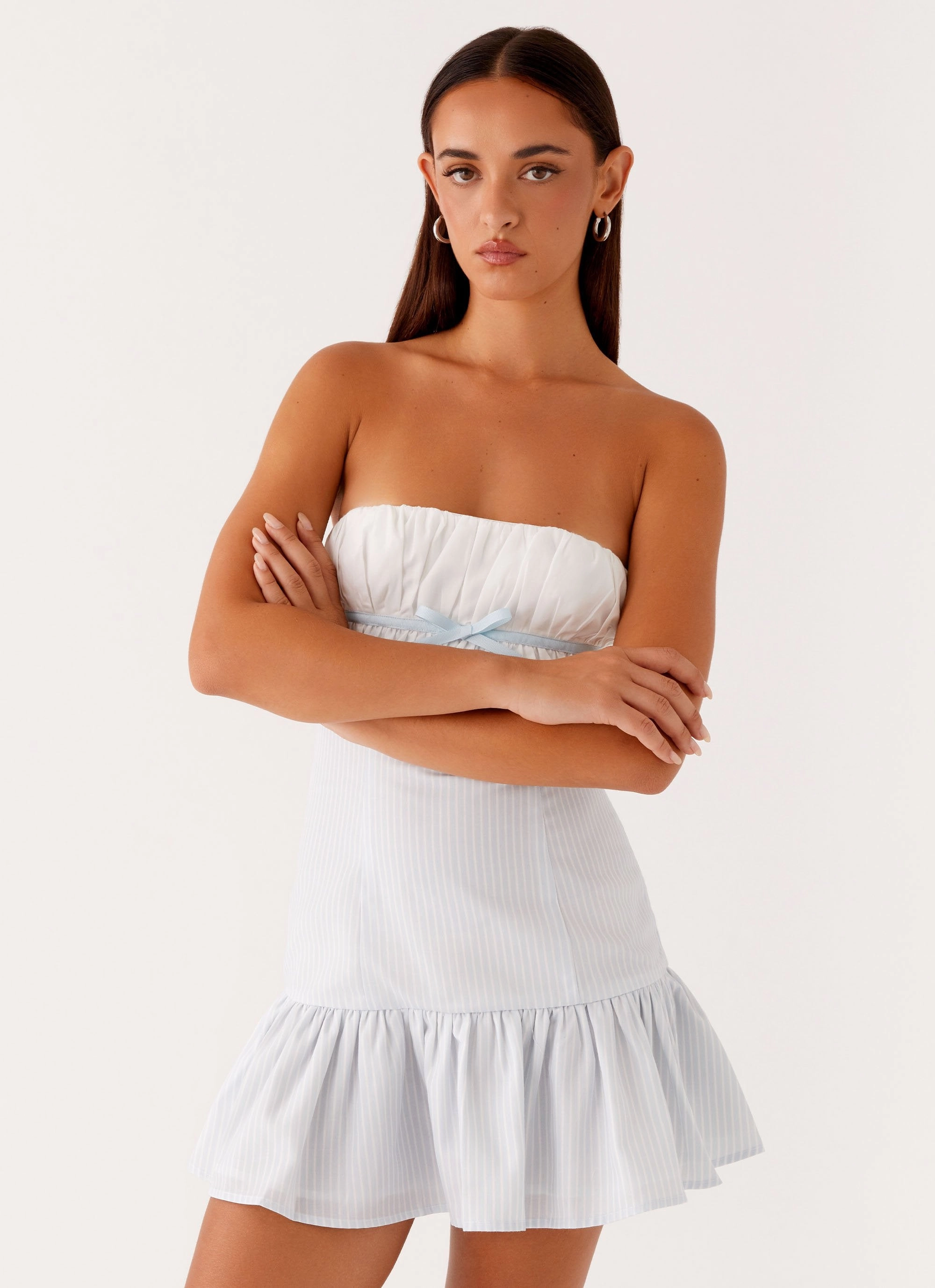 Purpose Mini Dress - Blue White Stripe