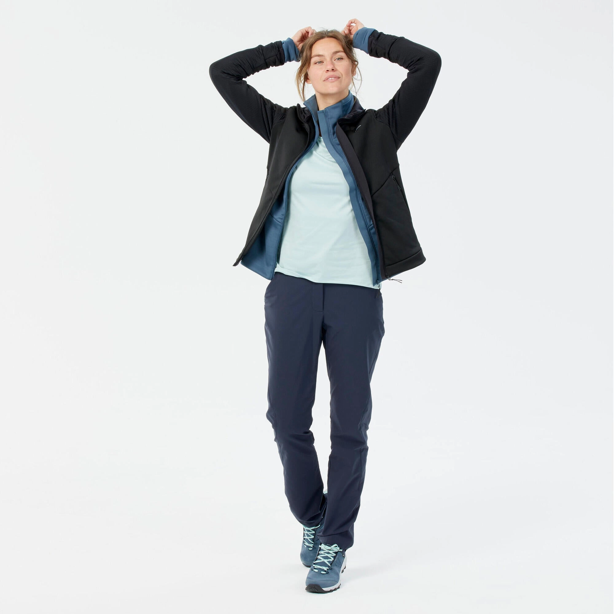 Quechua Women's Hiking Fleece Jacket - MH520 Hood