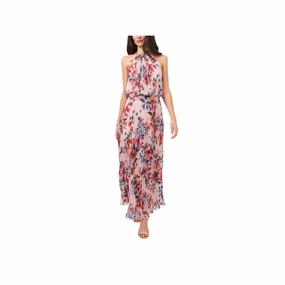 Sam And Jess Floral Sleeveless Evening Gown - BLUSH CORAL 6