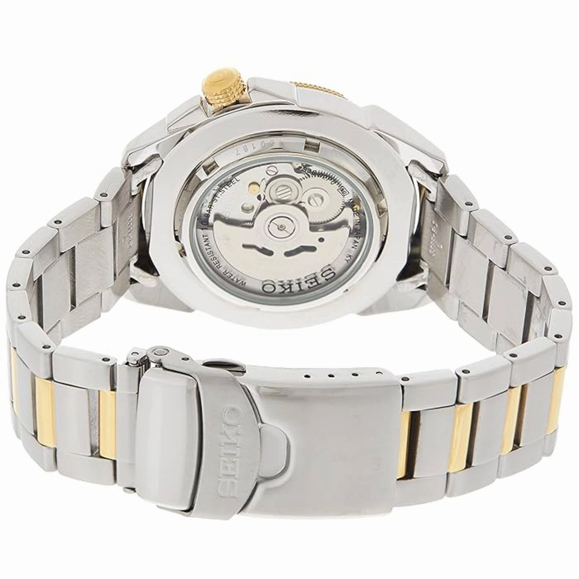 Seiko Men's Watch - 5 Sports Automatic Silver Tone Dial Two Tone Bracelet | SNZF08J1