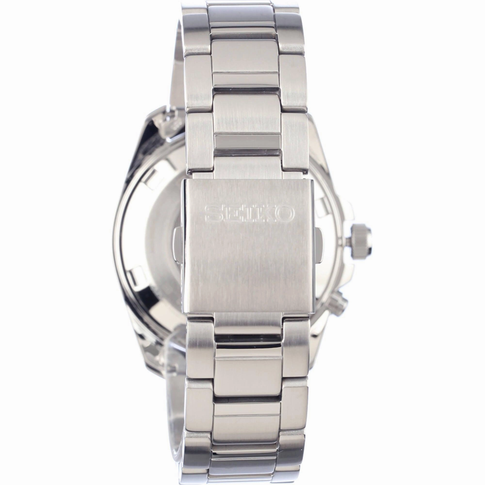 Seiko Men's Watch - Kinetic Black Dial Silver Stainless Steel Bracelet Date | SKA785