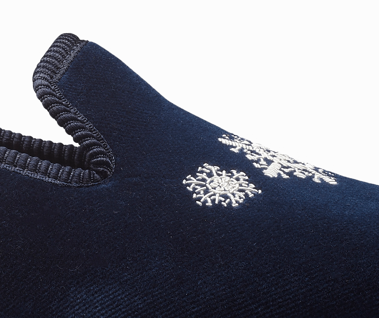 Snowflakes Navy Velvet