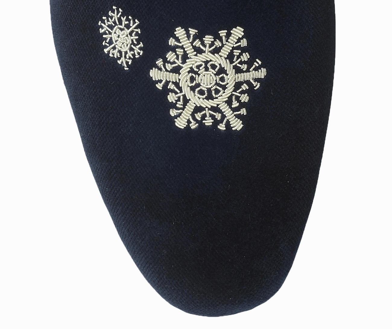 Snowflakes Navy Velvet