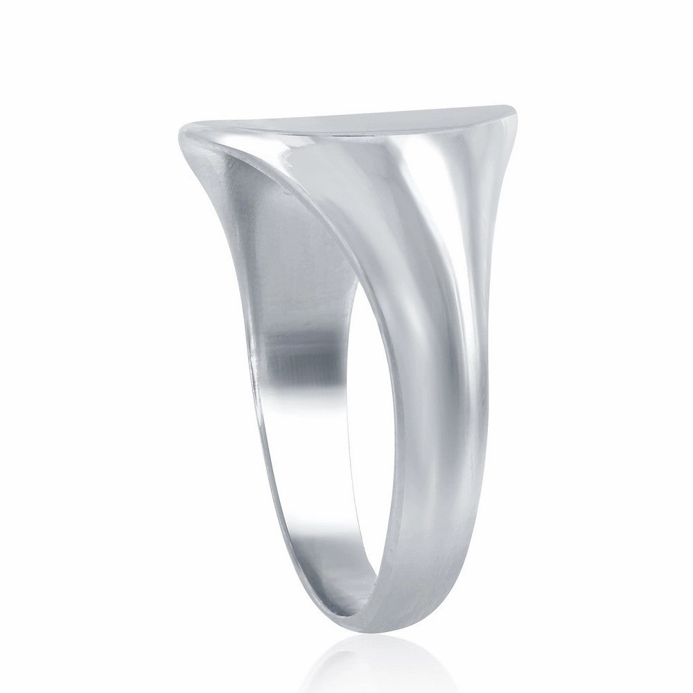 Sterling Silver Large Shiny Oval Ring - W-1651