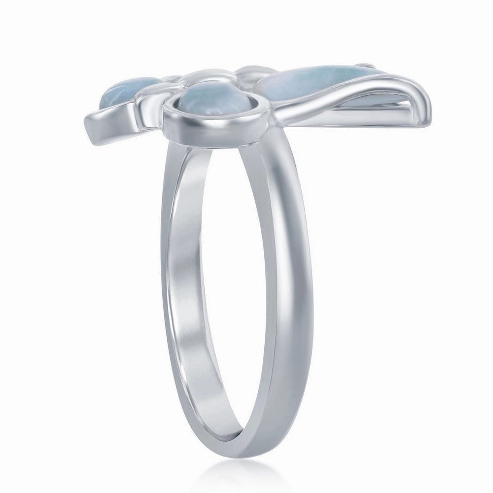 Sterling Silver Larimar Butterfly Ring, Size 9