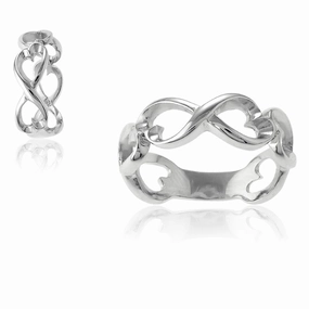 Sterling Silver Open Infinity Ring - W-9646